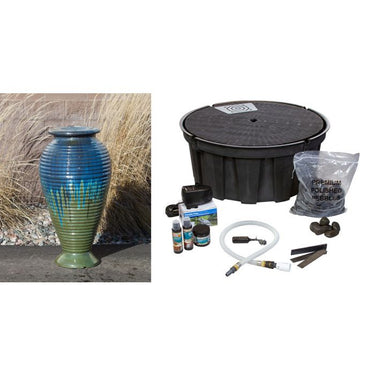 Closed Top FNT3441 Ceramic Vase Complete Fountain Kit Vase Fountain Blue Thumb